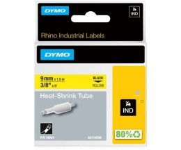 Fita Original DYMO 18054 Tubo termo-retrátil Preto / Amarelo 9mm x 1.5m