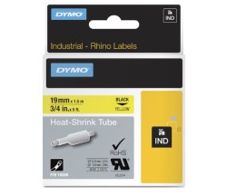 Fita Original DYMO 18058 Tubo termo-retrátil Preto / Amarelo 19mm x 1.5m