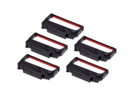 5 Fitas Compativeis, Epson ERC-38BK / R Preto / Vermelho