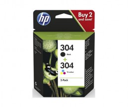 2 Tinteiros Originais, HP 304 Preto 2ml + Cor 2ml