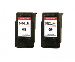 2 Tinteiros Compativeis, Canon PG-540 XL / CL-541 XL Preto 24ml + Cor 21ml