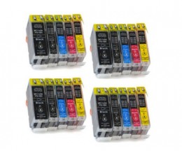 20 Tinteiros Compativeis, Canon BCI-3 / BCI-6 / BCI-5 Preto 26.8ml + Cor 13.4ml