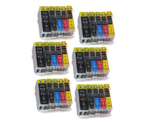 30 Tinteiros Compativeis, Canon BCI-3 / BCI-6 / BCI-5 Preto 26.8ml + Cor 13.4ml