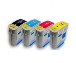 4 Tinteiros Compativeis, HP 10 Preto 69ml + HP 82 Cor 69ml