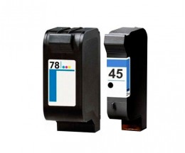 2 Tinteiros Compativeis, HP 78 Cor 39ml + HP 45 Preto 40ml