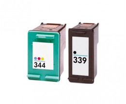 2 Tinteiros Compativeis, HP 344 Cor 18ml + HP 339 Preto 25ml