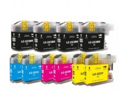 10 Tinteiros Compativeis, Brother LC-221 / LC-223 Preto 16.6ml + Cor 9ml