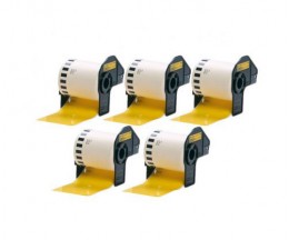 5 Etiquetas Compativeis, Brother DK22606 SINALETICA 62mm x 15.24m