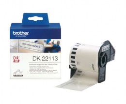 Etiquetas Originais, Brother DK22113 62mm x 15.24m Fita de Filme Duravel