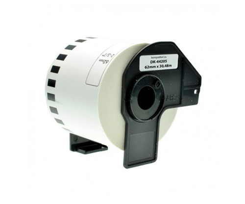 Etiquetas Compativeis, Brother DK44205 62mm x 30.48m rolo Branco, Removível