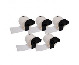 5 Etiquetas Compativeis, Brother Rolo DK11241 102mm x 152mm 200 / Rolo Branco