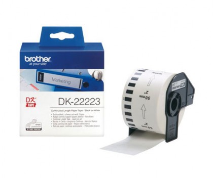 Etiquetas Originais, Brother DK22223 50mm x 30.48m Rolo Branco