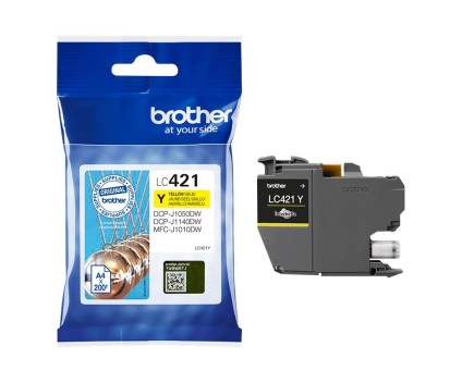Tinteiro Original Brother LC-421Y Amarelo ~ 200 Paginas