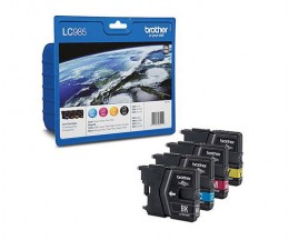 4 Tinteiros Originais, Brother LC-985BK / LC-985M / LC-985C / LC-985Y Preto 9ml + Cor 5ml
