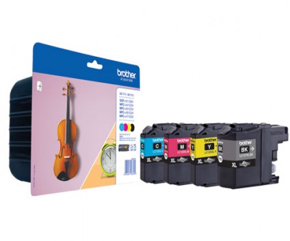 4 Tinteiros Originais, Brother LC-127XLVALBP Preto 27.4ml + Cor