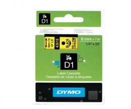 Fita Original DYMO 43618 Preto / Amarelo 6mm x 7m