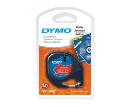 Fita Original DYMO S0721630 12m x 4m Texto preto sobre fundo vermelho