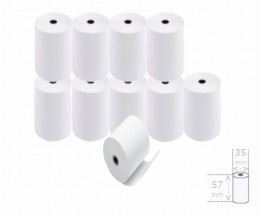 10 Rolos de Papel Térmico 57x35x11mm