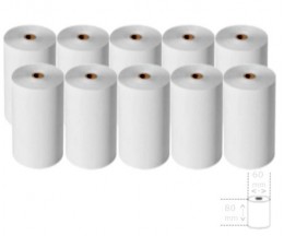 10 Rolos de Papel Térmico 80x60x11mm