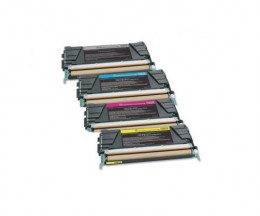 4 Toners Compativeis, Lexmark C746 Preto + Cor ~ 12.000 / 7.000 Paginas