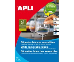 Etiquetas Originais, Apli 03060 Brancas 210mm x 297mm - 100 Folhas