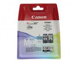 2 Tinteiros Originais, Canon PG-510 / CL-511 Preto 9ml + Cor 9ml