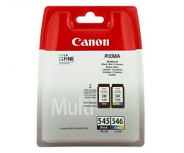 2 Tinteiros Originais, Canon PG-545 / CL-546 Preto 8ml + Cor 8ml