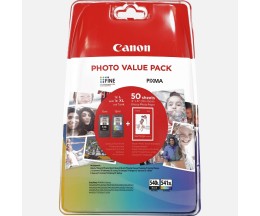 2 Tinteiros Originais, Canon PG-540 L / CL-541 XL Preto 11ml + Cor 15ml + 50 Folhas 10x15cm