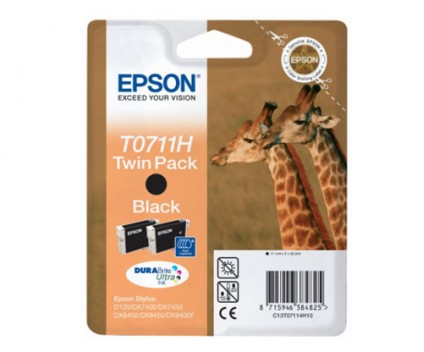 2 Tinteiros Originais, Epson T0711H Preto 11.1ml