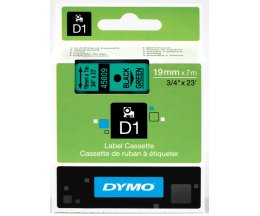 Fita Original DYMO 45809 Preto / Verde 19mm x 7m