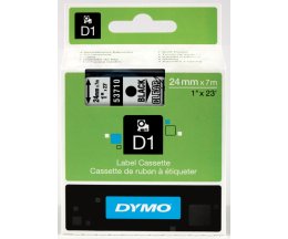 Fita Original DYMO 53710 Preto / Transparente 24mm x 7m