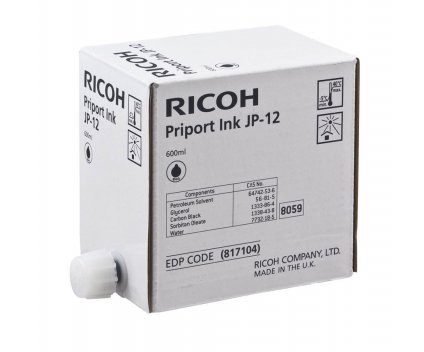 5 Tinteiros Originais, Ricoh 817104 Preto 600ml